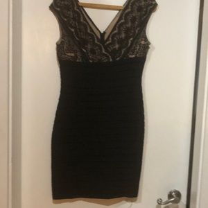 Black lace top dress